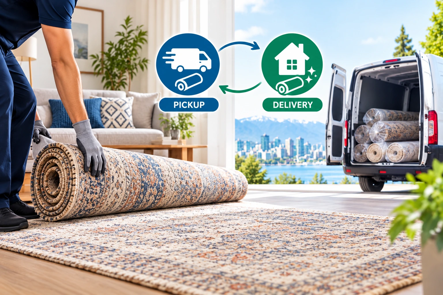 Free rug pickup and delivery service in Vancouver